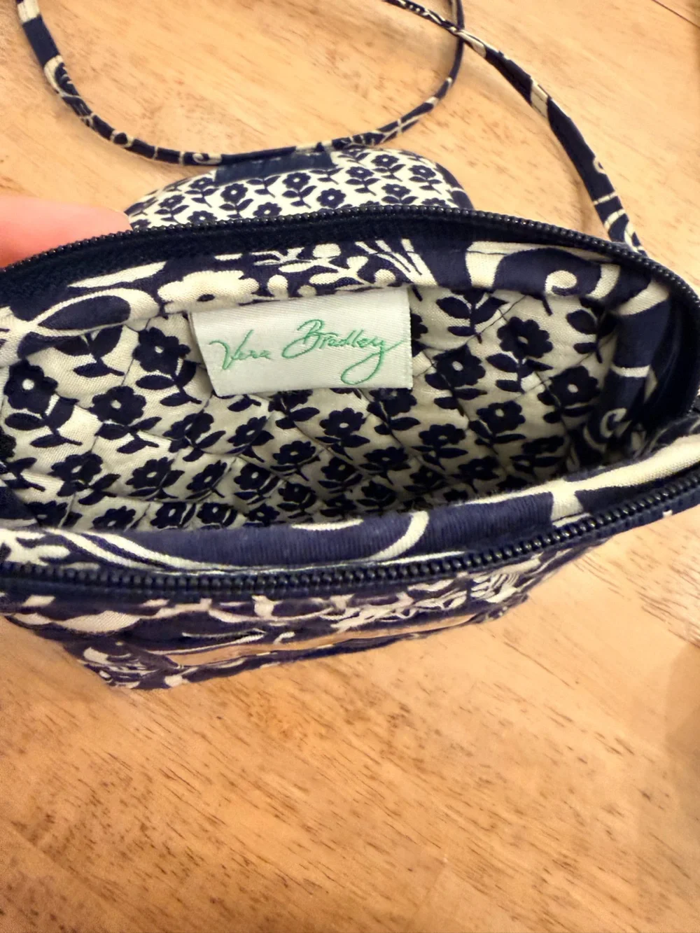 Vera Bradley Navy and Cream Quilted Crossbody Pouch